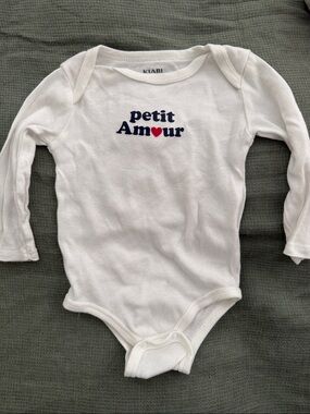 KIABI White 'Petit Amour' Baby Bodysuit
